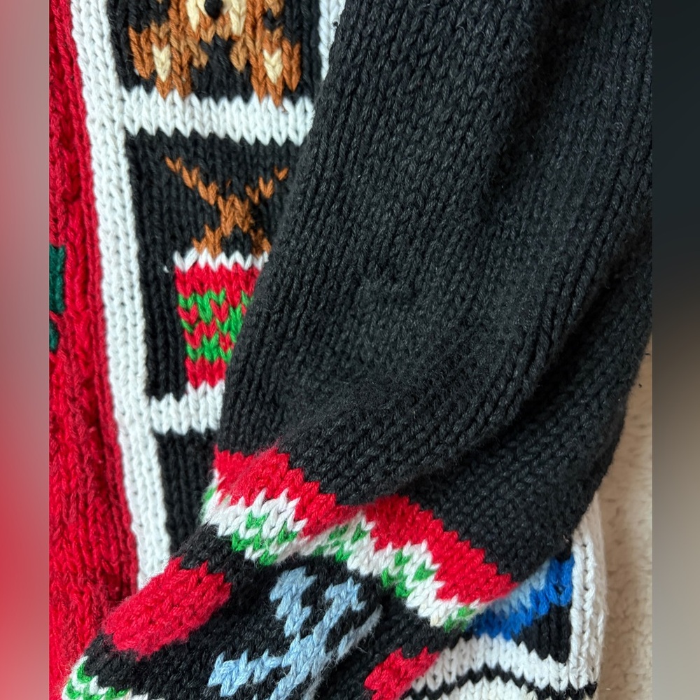Vintage The Eagle’s Eye Black Festive Sweater Multicolor Design Women Small - Picture 10 of 13